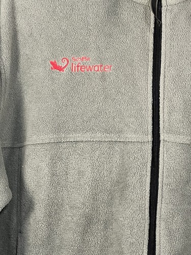 Columbia Pile Uomo XL Giacca Zip Frontale Grigio Sobe Acqua Ricamato Foro Schienale - Foto 4 di 12