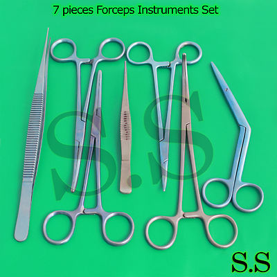 Set Of 7 Pcs Forceps & Tweezer Titanium Surgical Instrument T.T-109