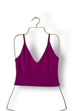 Free People top cami cropped viola taglia M/L elasticizzato spalline sottili di intimamente