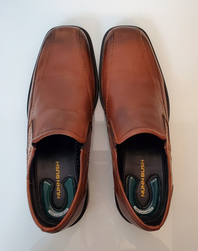 Nunn Bush Mens Brown Leather Slip On Loafer Dress Driving Shoe SZ 13 M Comfort - Picture 10 of 14