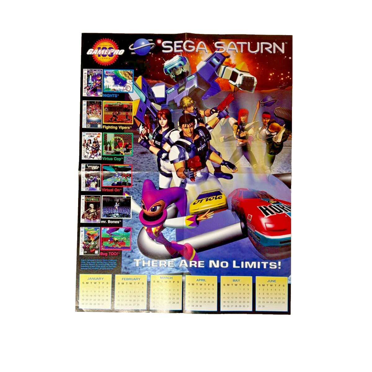 Sega Saturn GamePro Poster Calendar Nights into Dreams There Are