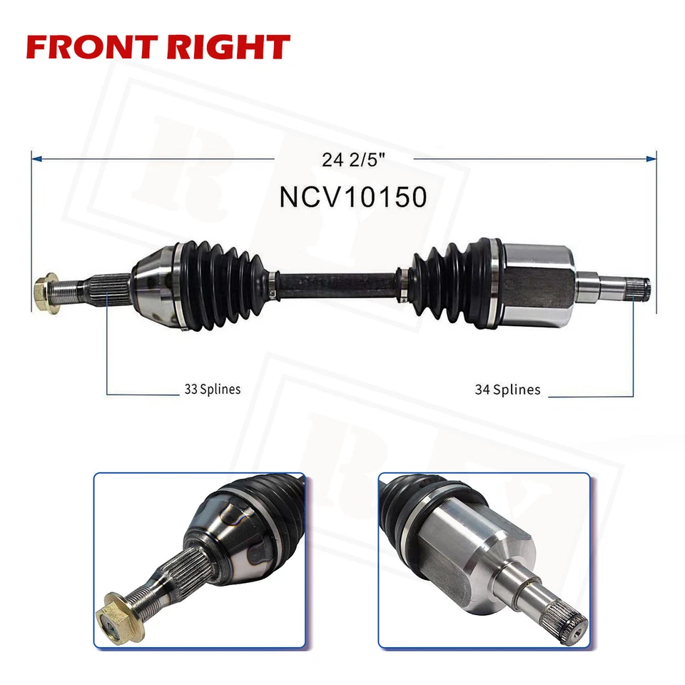 Conjunto de eje CV delantero derecho para 92-99 Buick Lesabre 91-96 Park Avenue tracción delantera Foto 2 de 4