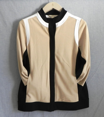 Boston Proper Jacket Long Sleeve Multi-Color Pockets Snap Closure Size M
