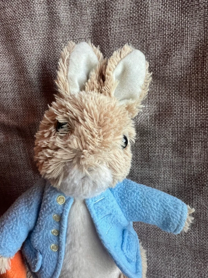 Винтажный Gund Peter кролика плюшевый Беатрикс Поттер мягкая игрушка синий пальто морковь - Изображение 3 из 4