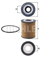 Original Mahle Ersatz MotoröLfilter Einsatz OX 1237D OX1237D