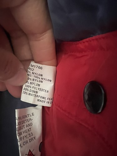 Vtg 80s Inside Edge Red Grey Snow Ski Colorblock Down Jacket Coat Men’s XL - Picture 6 of 11