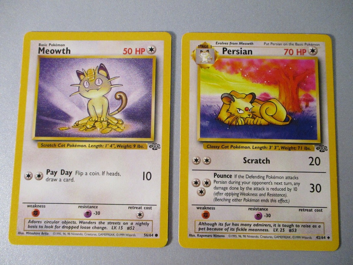 Meowth 56/64 Persian 42/64 Jungle 2 Pokemon Card x2 WOTC | eBay