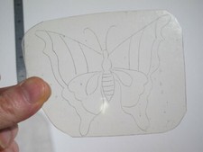 vtg 1960s 1970s Tattoo Flash acetate stencil Curly Antennae Butterfly BF4