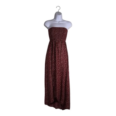 burgundy strapless midi dress Monette Bodycon Maxi Gown | Burgundy | Debs & Prom main image 0