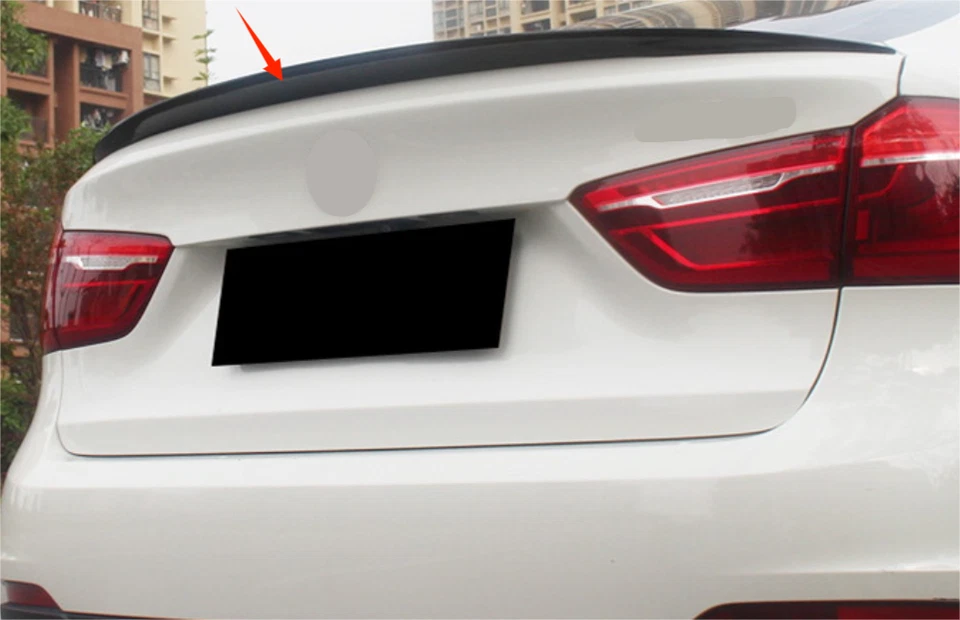 Alerón trasero negro brillante estilo fábrica ABS apto para BMW X6 F16 PU 2015-2018 Foto 2 de 4