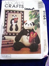 UNCUT MCCALLS# 9164 QUILT AND PANDA DOLL   SEWING PATTERN   
