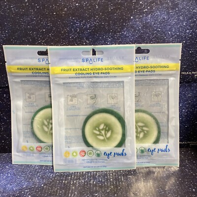 3 X SpaLife Fruit Extract Hydro Cooling Eye Pads for Dark Circles Puffy Eye 20ea
