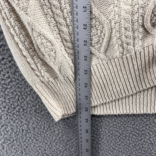 VINTAGE Field Gear Sweater Vest Men Large Button Cable Knit Made USA 90s New - Picture 6 of 11