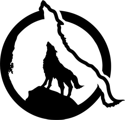 Aufkleber - Wolf - Auto Wolfsmond Heulen Wölfe Tattoo Tuning Mond V2