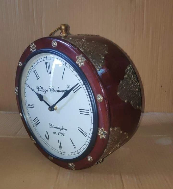 Double Side Hanging Metal Railway Station Vintage Platform 10" Wall Clock - Image 4 of 4