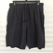 Adidas Mens Navy Blue Elastic Drawstring Activewear Athletic Shorts Size L