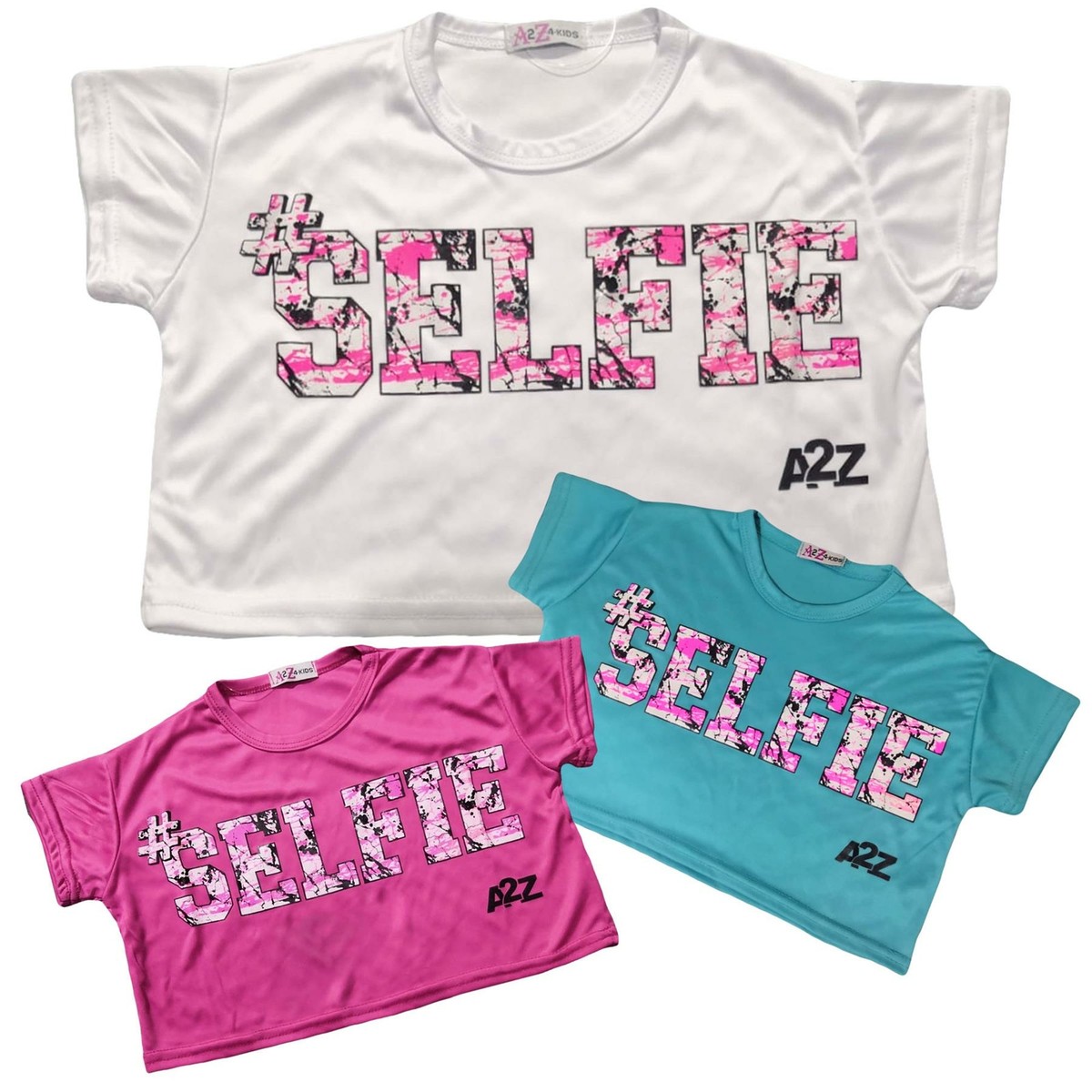 Ensemble Crop Top & Legging Fille A2Z 4 Kids Selfie - Âge 5-13 Ans, Design Branché
