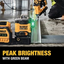 DeWALT DCLE34030G-QU 20V 3 x 360 Cordless Lithium-Ion Cross Line Green Laser Kit