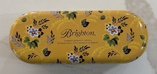 Brighton Paisley Yellow Floral Sunglass Case Metal Tin Flowers JUST CASE