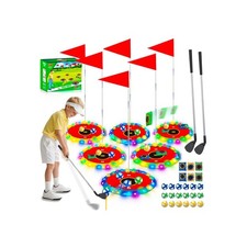 VATOS 2-in-1 Light up Golf for Kids- Golf Chipping Game Bean Bag Toss with 6 L