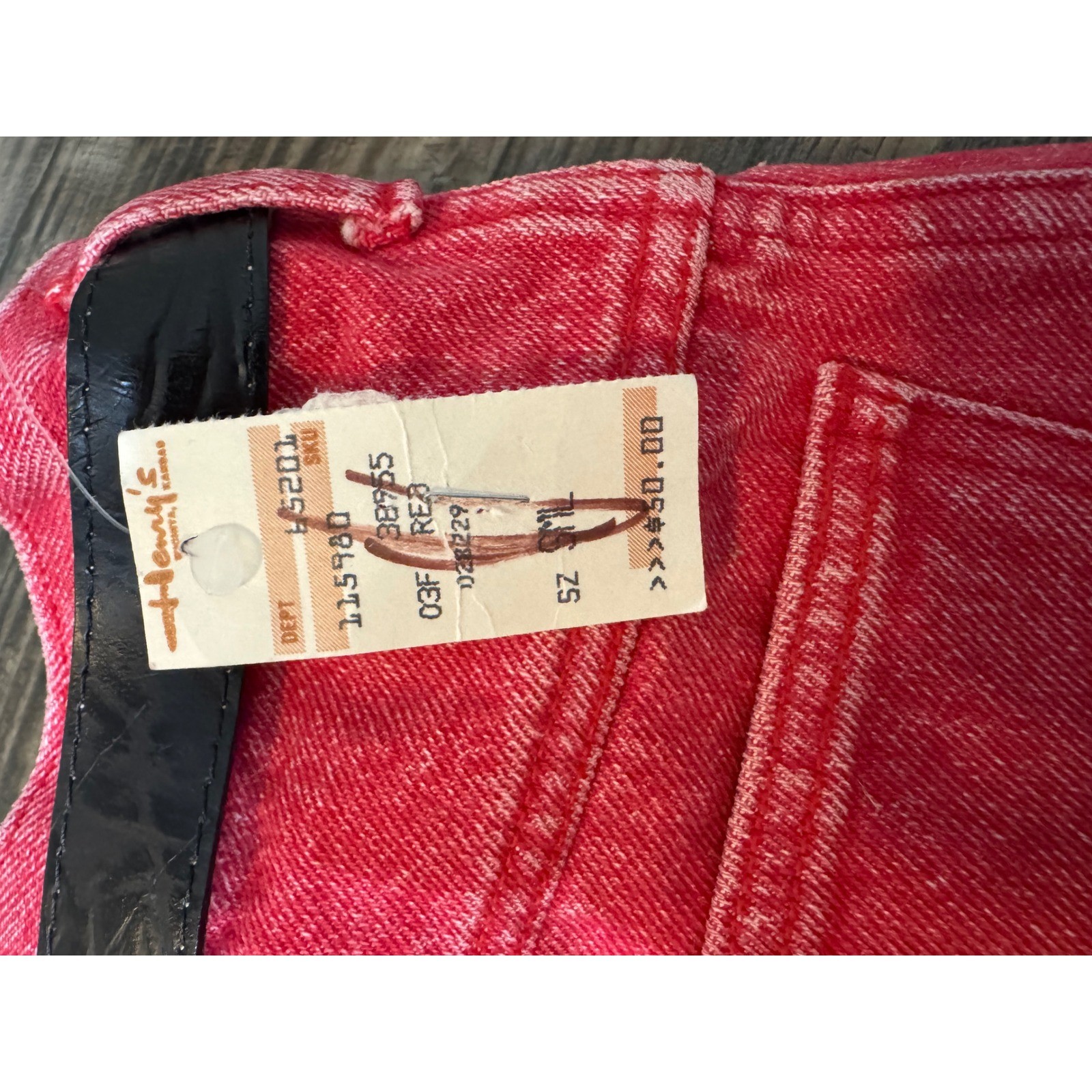 Vintage GUESS Jeans Red Acid Wash High Waist Shorts NWT George Marciano 1980 -1 image 9