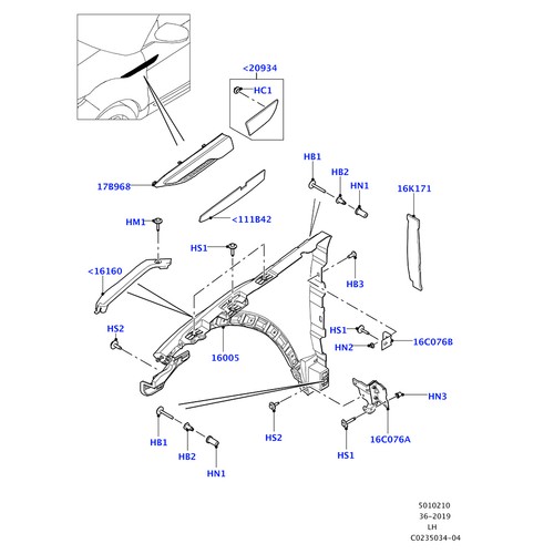 Silver Front Fender Side Grill Upper Molding Fit Land Rover Range Rover Evoque - 第 2/7 張圖片