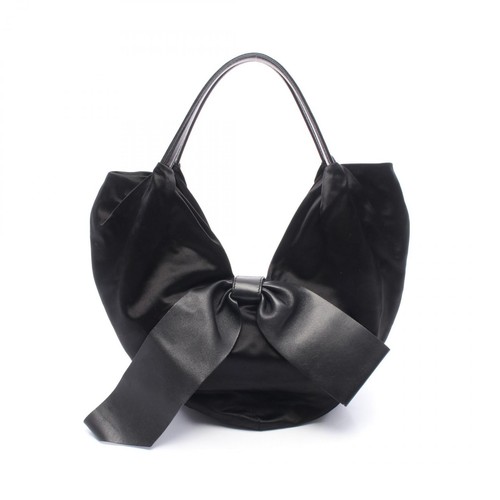 Valentino Shoulder Bag Purse Nylon Leather Black Authentic