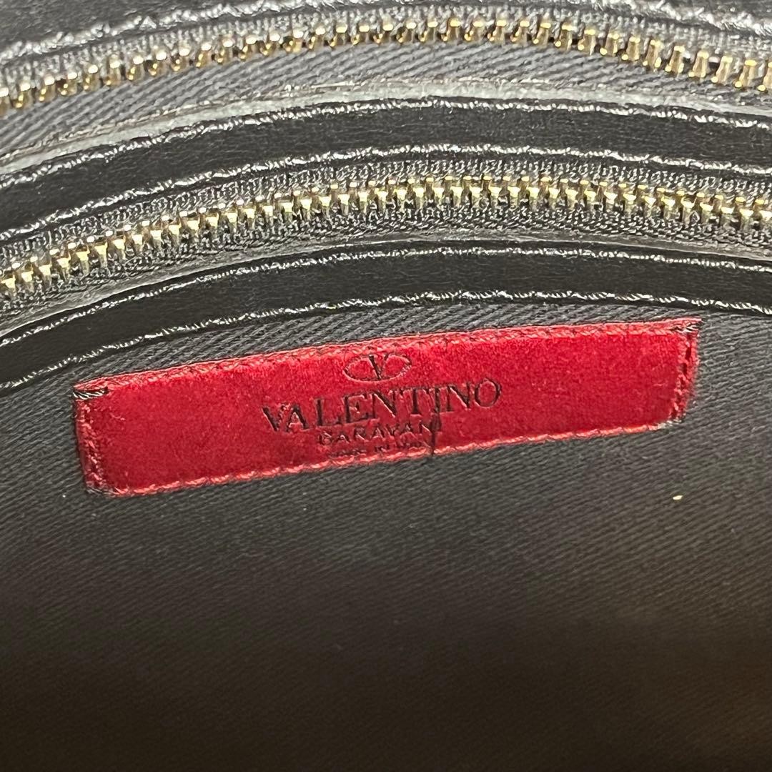 Valentino Garavani Rockstud 2Way Leather Handbag Black, B Grade Japan thumbnail 16