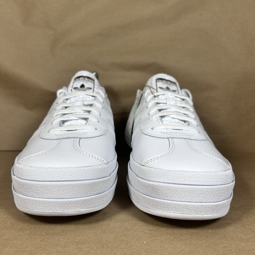 NEW Women Size 11 Adidas Gazelle Bold Classic Platform Shoes Triple White IE5130 - Picture 2 of 10