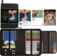 77 Pack Drawing Set Art Supplies Drawing Supplies with 3 Color Sketch Book
