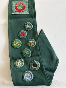 Vintage Circa 1940s Girl Scout Sash Patches Badges
