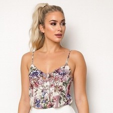Victoria's Secret Gold Label Floral Lace Trim Cami Tank Top Womens M