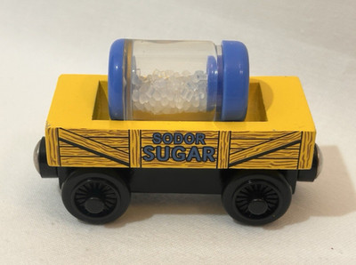 Seltener Thomas und seine Freunde Sodor Zuckerwagen & Zuckerfass aus Holz komplett