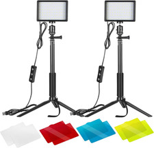 Neewer 2-pack Dimmable 5600k USB LED Video Light With Adjustable Tripod NEW NISB