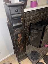 Black marble fireplace surround and mantle. Antique