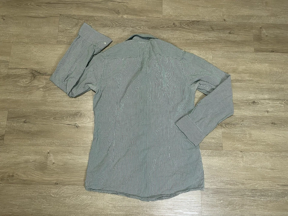 Camisa BOSS Hugo Boss Para Hombre Talla 15 32 Calce Ajustado Cuadros Abotonada Manga Larga Verde Foto 2 de 4