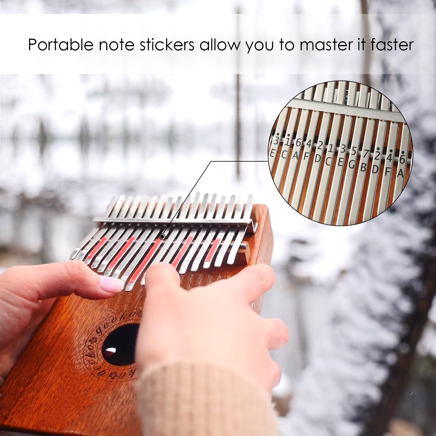 Kalimba 17 Keys Thumb Piano with Waterproof Protective Box Tune Hammer and St...