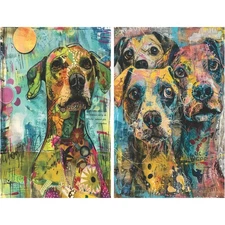 Abstract Dogs #6 | A4 Mulberry Rice Paper | Paper for Decoupage