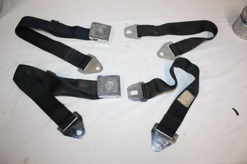 1966 Early Corvette Black Seat Belt Set Driver Survivor Condition 3897380