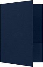 9" x 12" Presentation Folders  Two Pocket  Nautical Blue Linen  100lb. Cover