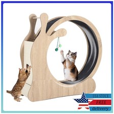 Large Wooden Cat Exercise Wheel for Indoor Cats 45'' Sturdy Cat Treadmill