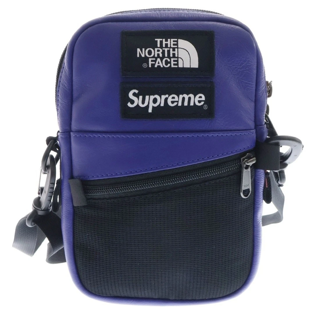 SUPREME 18AW x THE NORTH FACE sac à bandoulière en cuir logo brodé violet occasion