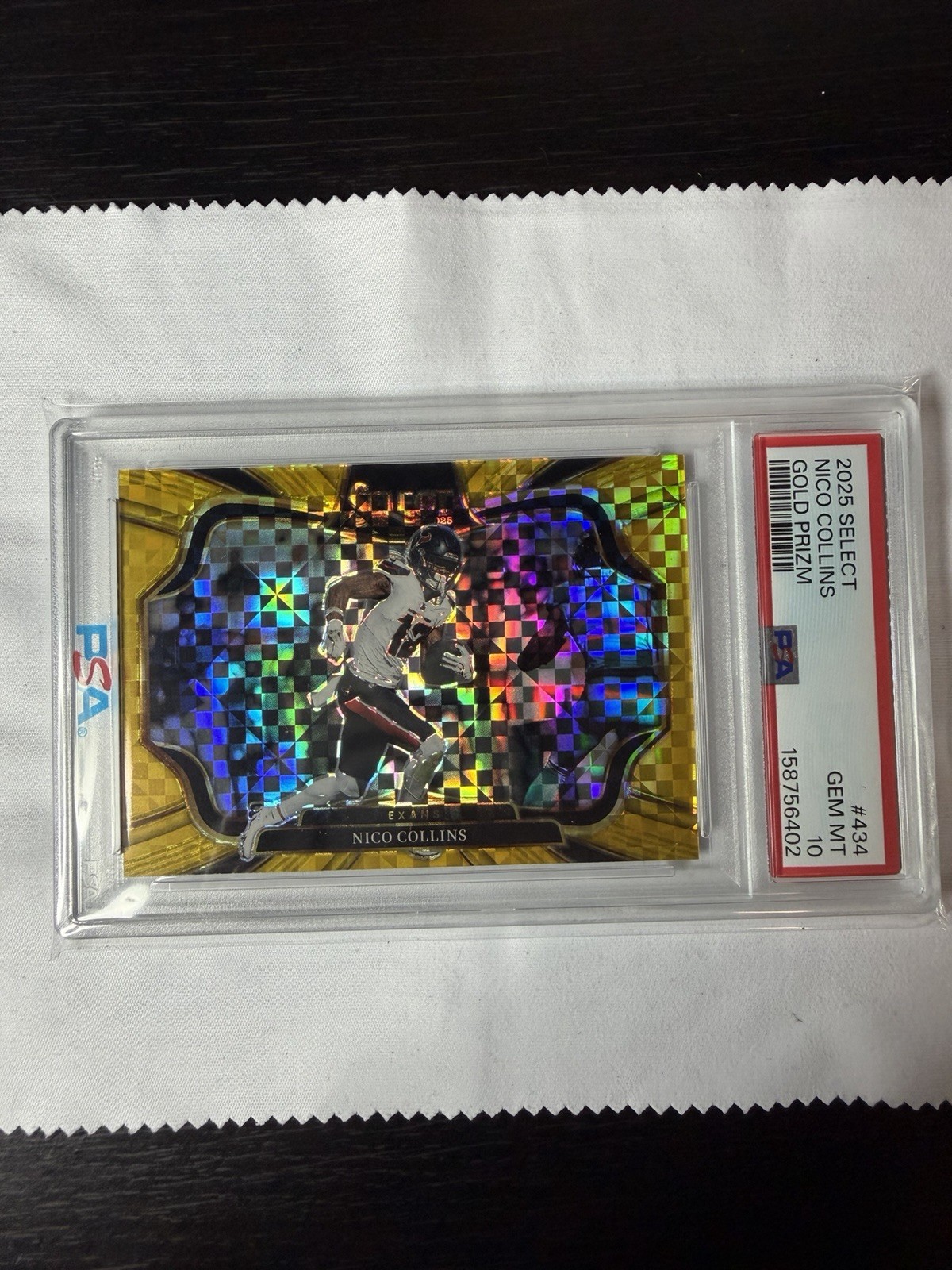 2025 Panini Select - Field Level Nico Collins #434 Gold Prizm /10 Texans