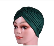Damen Turban Mütze Chemo Kopfbedeckung Falte...