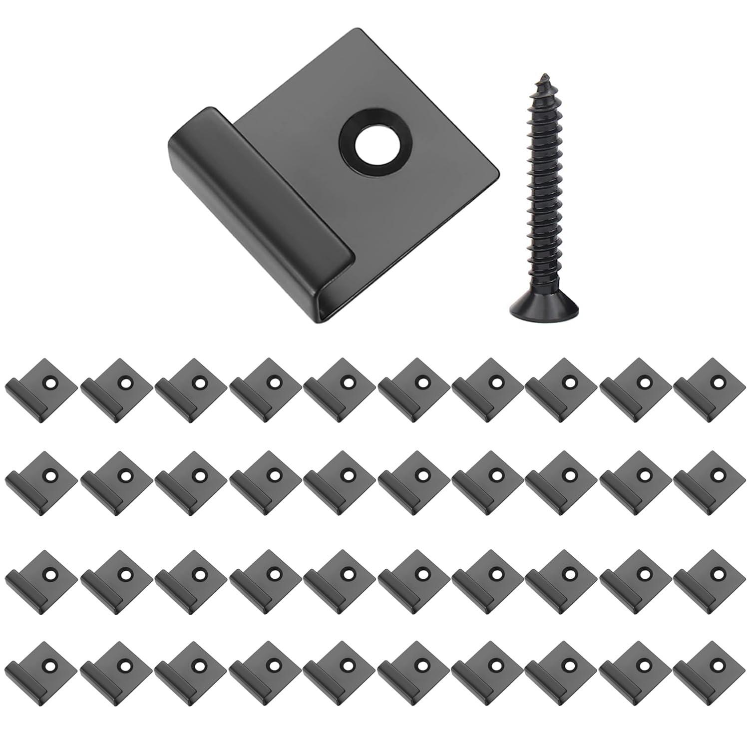 84 Pcs Composite Decking Clips with Screws Kit,Decking Fixings 8mm, Black