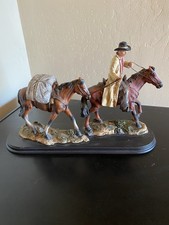 Cowboy Pack Horse Figure On Stand About 14" Lg
