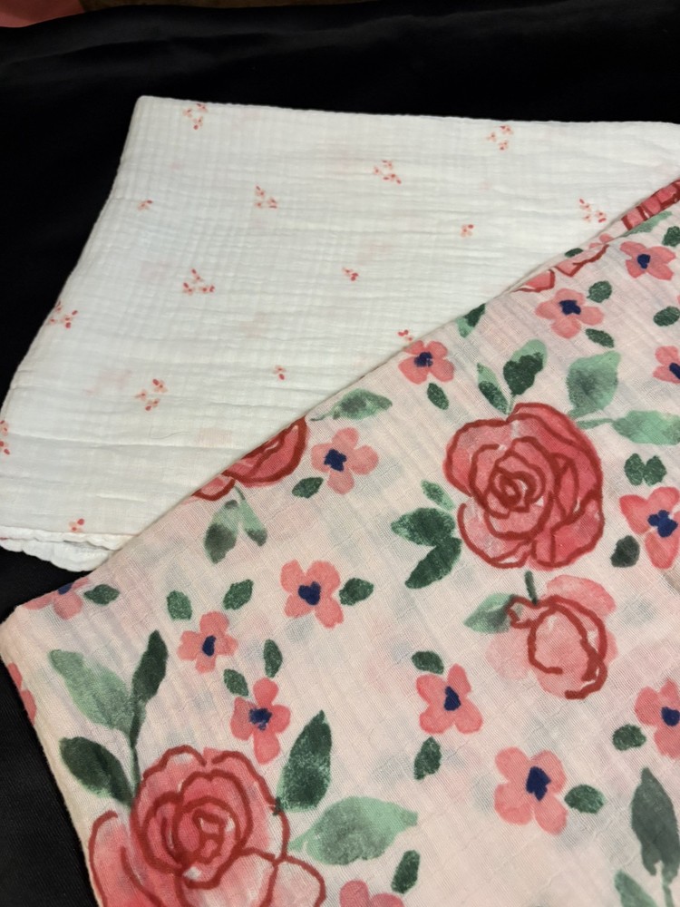 Target Floral Muslin Baby Swaddle Blanket Set of 2 Soft Cloud Island