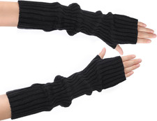 Arm Warmers, Women'S Winter Long Fingerless Gloves Knit Mitten Gloves Arm Sleeve