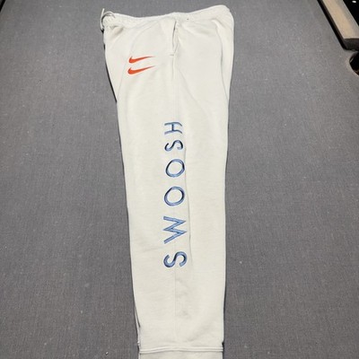 Men's Nike Sportswear Double Swoosh Trousers Joggers  Beige Pants Cuffed Size M 