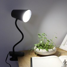 LED Clip Light W/ Flexible Gooseneck Adjustable Height Table Lamp Bedroom Modern